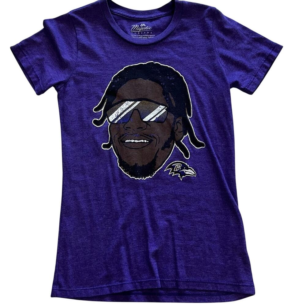 NFL Majestic Threads Women’s SM Lamar Jackson Baltimore Ravens Graphic T-shirt